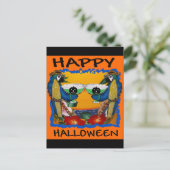 HALLOWEEN PAPEGAAIEN BRIEFKAART (Staand voorkant)