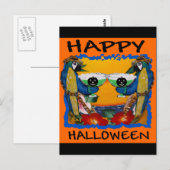 HALLOWEEN PAPEGAAIEN BRIEFKAART (Voorkant / Achterkant)