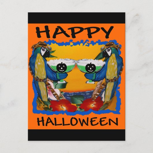 HALLOWEEN PAPEGAAIEN BRIEFKAART (Voorkant)