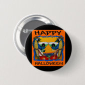 HALLOWEEN PAPEGAAIEN RONDE BUTTON 5,7 CM (Voorkant /achterkant)