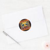 HALLOWEEN PAPEGAAIEN RONDE STICKER (Envelop)