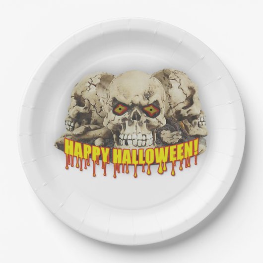 Halloween Paper Bord 9"/Skulls (Voorkant)