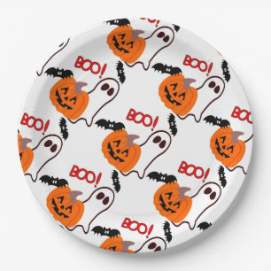 Halloween Paper Borden 9-inch/pompoen, ghost en vl Papieren Bordje