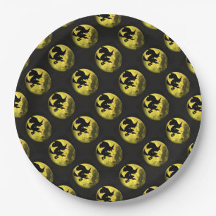 Halloween Paper Borden 9"/Witch's and Moon Papieren Bordje