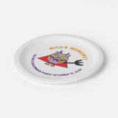 Halloween Paper Borden Owl Devil Design Papieren Bordje (Gekanteld)