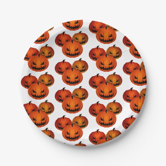 Halloween Paper Borden-Scary pomkins Papieren Bordje (Voorkant)