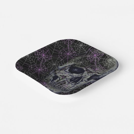 Halloween Paper Borden-Skull Papieren Bordje (Gebogen)