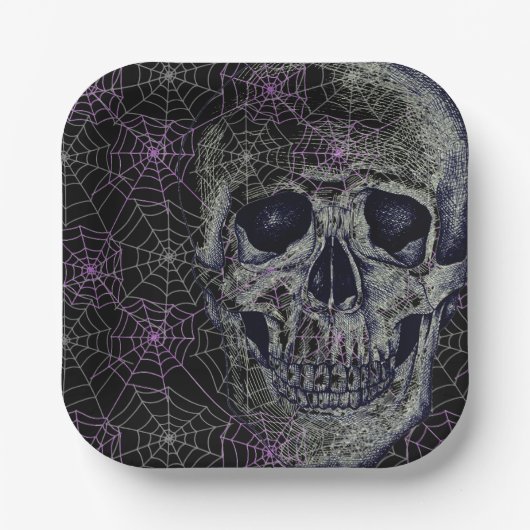 Halloween Paper Borden-Skull Papieren Bordje (Voorkant)