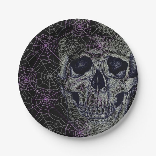 Halloween Paper Borden-Skull Papieren Bordje (Voorkant)