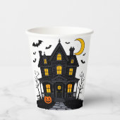Halloween Paper Cup met Haunted House Design Papieren Bekers (Voorkant)