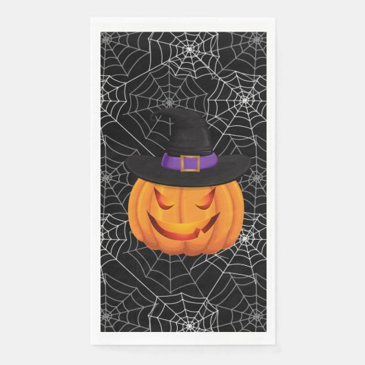 Halloween Paper Guest Towel-Pumpkin Servet (Voorkant)