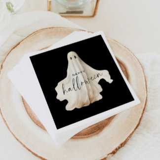 Halloween Paper Napkin Ghost Spooky Black Decor Servet