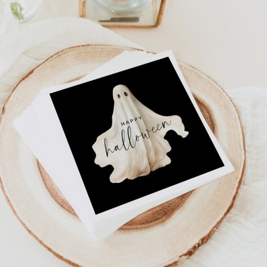 Halloween Paper Napkin Ghost Spooky Black Decor Servet