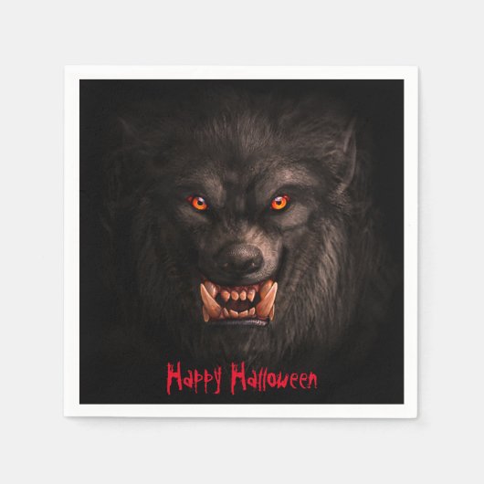 Halloween Paper Napkin, weerwolf (Lycanthropy) Servet (Voorkant)