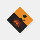 Halloween Paper Napkins, Black Cat Servet (Hoek)