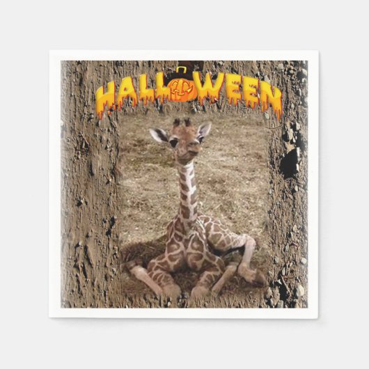 Halloween Paper Napkins Giraffe Servet (Voorkant)