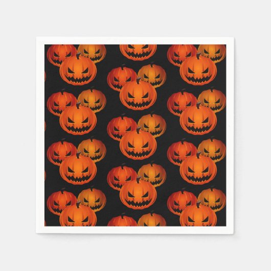 Halloween Paper Napkins-Scary Pumpkins Servet (Voorkant)