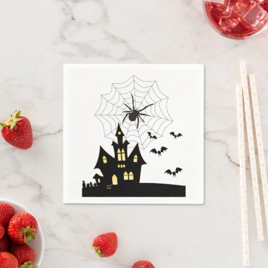 Halloween Paper Napkins, Spider Servet (Insitu)