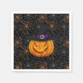 Halloween Paper Napkins-Spider Webs & Pumpkin Servet (Voorkant)