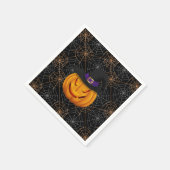 Halloween Paper Napkins-Spider Webs & Pumpkin Servet (Hoek)