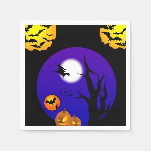 Halloween Paper Napkins, vleermuizen Servet (Voorkant)