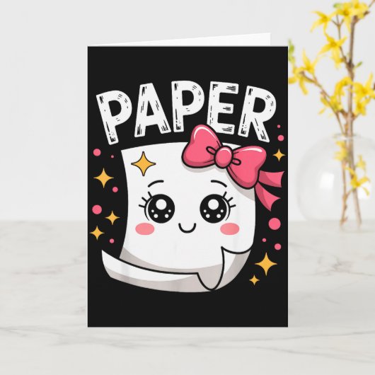 Halloween Paper Scissors Rock Matching Cute Paper Kaart (Gele Bloem)