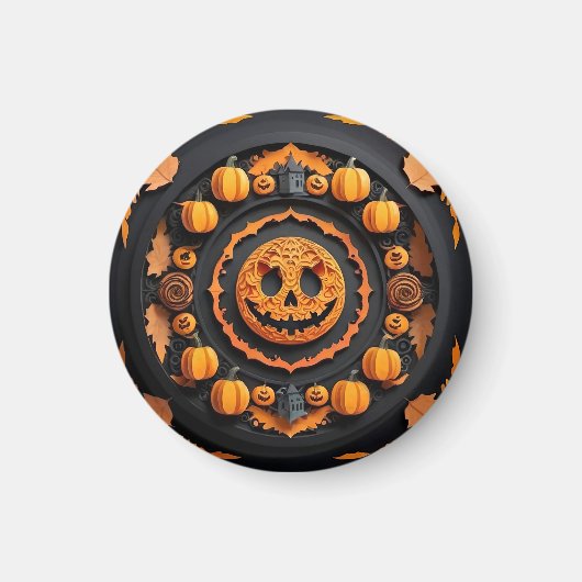 Halloween Papercuat Mandala Magneet (Voorkant)
