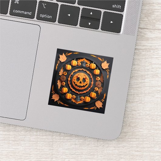 Halloween Papercuat Mandala Sticker (Detail)