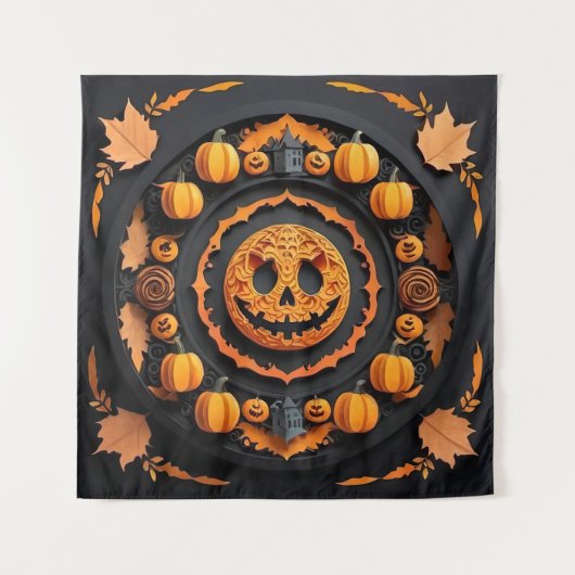 Halloween Papercuat Mandala Wandkleed (Voorkant)
