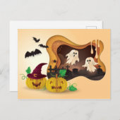 Halloween Papercut begraafplaats Ghosts Briefkaart (Voorkant / Achterkant)