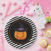Halloween papier Borden-pompoen heks Papieren Bordje (Feest)