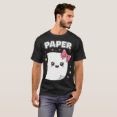 Halloween Papier Schaar Steen Grappige Kostuum T-shirt (Voorkant volledig)