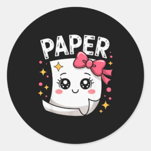 Halloween Papier Schaar Steen Matching Cute Papier Ronde Sticker