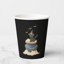  Halloween Papieren Beker - Zwarte Kat & Muis Wi