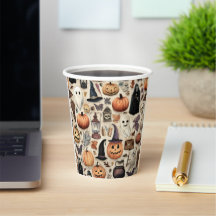 Halloween papieren bekers met spookachtig ontwerp