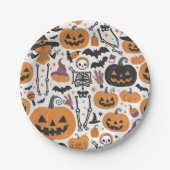 Halloween Papieren Borden Bordje (Voorkant)