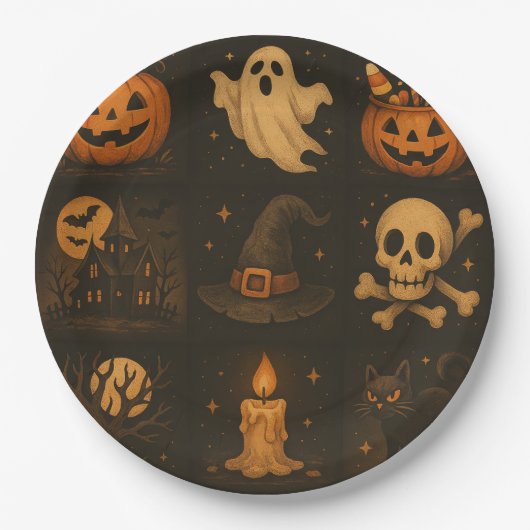 Halloween papieren borden bordje (Voorkant)