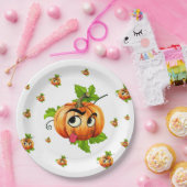 Halloween Papieren Borden – Grappig Pompoen Gezich Bordje (Feest)