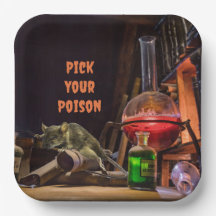 Halloween papieren Borden, kies je vergif