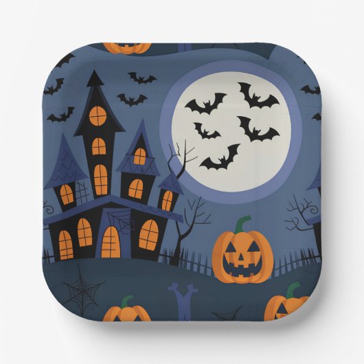 Halloween Papieren Bordje (Voorkant)