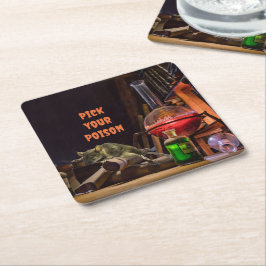 Halloween papieren Onderzetters, kies je vergif Kartonnen Onderzetters