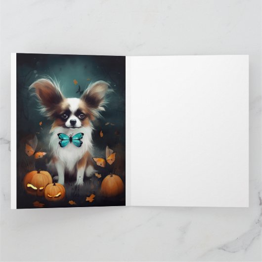 Halloween Papillon met pompoenen eng Kaart (Binnen)