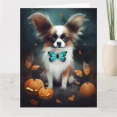 Halloween Papillon met pompoenen eng Kaart (Voorkant)