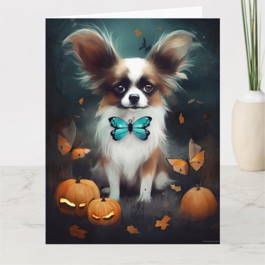 Halloween Papillon met pompoenen eng Kaart (Voorkant)