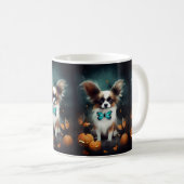 Halloween Papillon met pompoenen eng Koffiemok (Voorkant rechts)