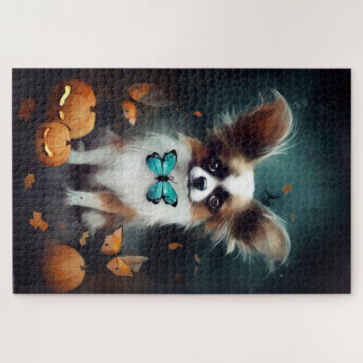 Halloween Papillon met pompoenen eng Legpuzzel (Horizontaal)