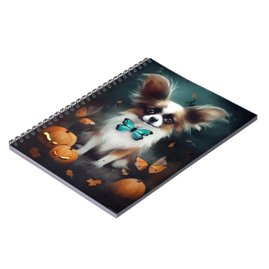 Halloween Papillon met pompoenen eng Notitieboek (Linkerzijde)