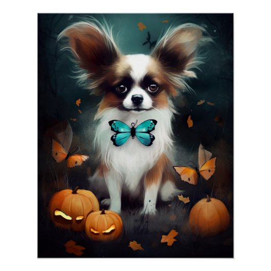 Halloween Papillon met pompoenen eng Perfect Poster (Voorkant)