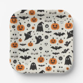 Halloween Pappteller mit Kürbissen und Geistern Papieren Bordje (Voorkant)