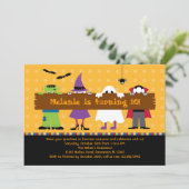 Halloween Parade Kostuum Verjaardag Uitnodiging (Staand voorkant)